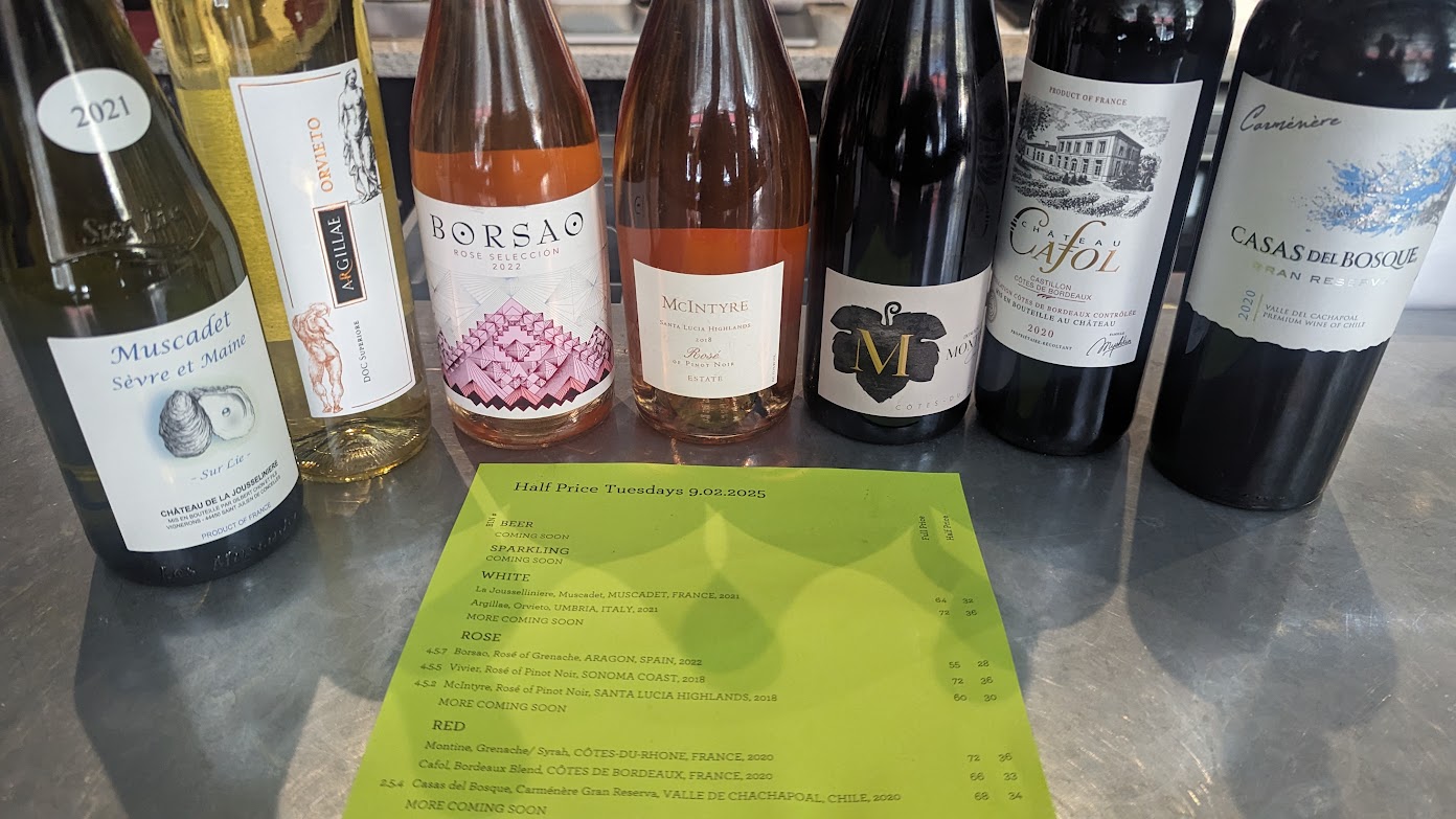 Half Price on Selected Bottles of Wine!